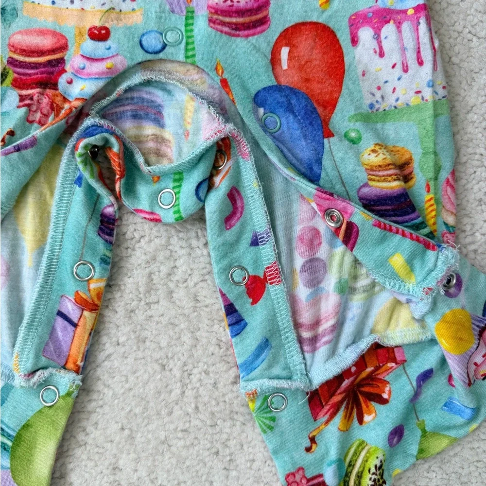 Posh Peanut Short Sleeve “Happy Birthday” Snap Closure Bodysuit - Picture 7 of 10